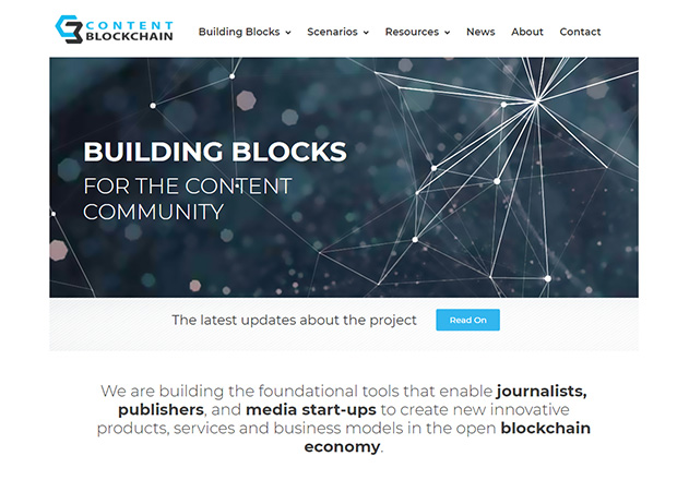 Building Blocks for the Content Community Screenshot content-blockchain.org